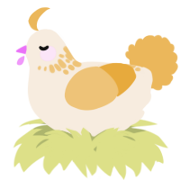 A cream and honey chicken with a neck-speckle pattern