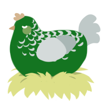 (unnamed), a leaf and silver chicken with a half-lace pattern