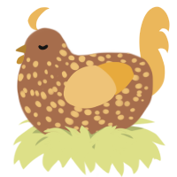 A brown and honey chicken with a speckle pattern