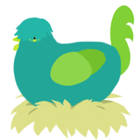 (unnamed), a turquoise and grass chicken