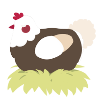 A bark and cream chicken with a head pattern