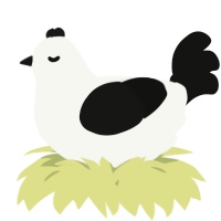 A white and black chicken