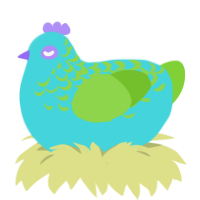 salty swamp water, a aqua and grass chicken with a half-lace pattern