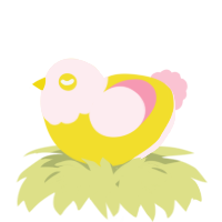 A yellow and rose chicken with a head pattern