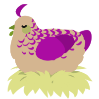 A beige and plum chicken with a half-lace pattern