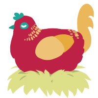 A crimson and honey chicken with a neck-band pattern