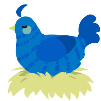 (unnamed), a sapphire and ultramarine chicken with a bar pattern