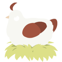 A white and russet chicken