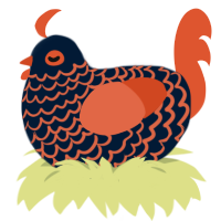 Campfire, a tumblr and vermilion chicken with a lace pattern