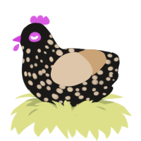 A sable and beige chicken with a speckle pattern