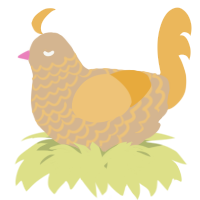 A beige and honey chicken with a lace pattern