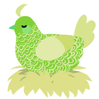 A grass and lemon chicken with a double-lace pattern