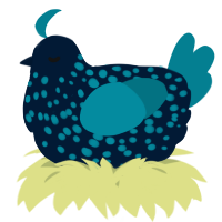 A tumblr and sea chicken with a speckle pattern