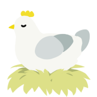 A white and silver chicken