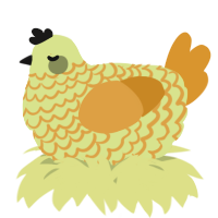 A lemon and orange chicken with a lace pattern