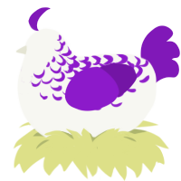 (unnamed), a white and violet chicken with a half-lace pattern