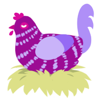 sour wine, a plum and lilac chicken with a bar pattern