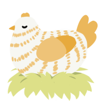 Golden Goose, a white and honey chicken with a bar pattern