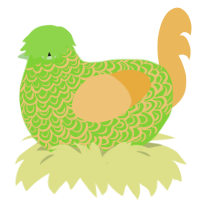 held, a grass and honey chicken with a double-lace pattern