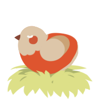 A vermilion and beige chicken with a head pattern