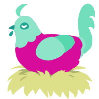 Jazz Cup, a fuchsia and mint chicken with a head pattern