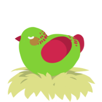 A grass and crimson chicken with a neck-band pattern