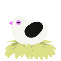 A white and black chicken