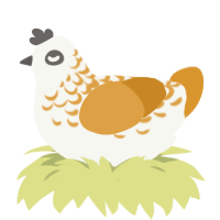 Sir Percival, a white and orange chicken with a half-lace pattern