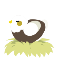A bark and white chicken with a head pattern