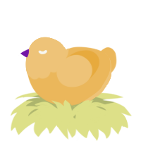 A honey chicken with a head pattern