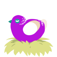 A amethyst and cream chicken with a neck-band pattern