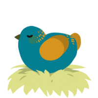 A sea and ochre chicken with a neck-band pattern