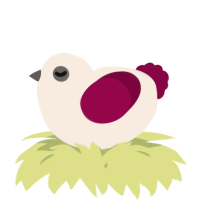 A cream and maroon chicken