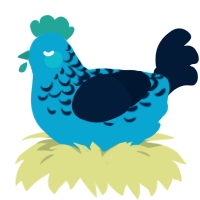 (unnamed), a cerulean and tumblr chicken with a half-lace pattern