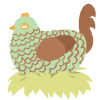 GetInto Hypnosis Mic, a gluppy and brown chicken with a lace pattern