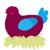 A maroon and sky chicken