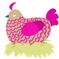 (unnamed), a beige and fuchsia chicken with a lace pattern