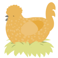 (unnamed), a honey chicken with a speckle pattern