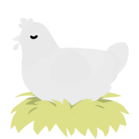 A black chicken with a head pattern