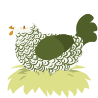 olive garden, a white and olive chicken with a double-lace pattern