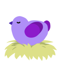 Sweet Pea, a lilac and violet chicken