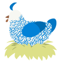FierceTheDritten, a white and sapphire chicken with a double-lace pattern