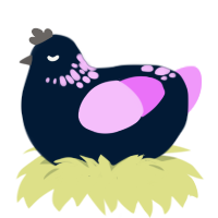 Trans King, a tumblr and lavender chicken with a neck-speckle pattern