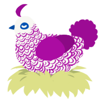 (unnamed), a white and plum chicken with a double-lace pattern