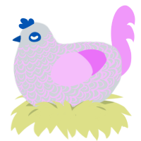 (unnamed), a mist and lavender chicken with a double-lace pattern