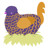 dr mario, a overcast and orange chicken with a lace pattern