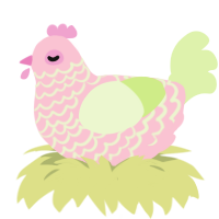Glinda, a rose and apple chicken with a lace pattern