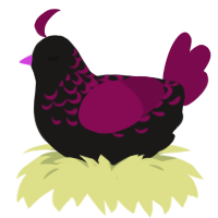 impending doom, a sable and wine chicken with a half-lace pattern
