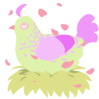 A apple and lavender chicken with a half-lace pattern