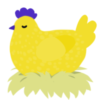 Banana Bread, a yellow chicken with a speckle pattern